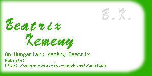 beatrix kemeny business card