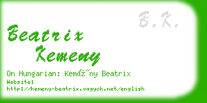 beatrix kemeny business card